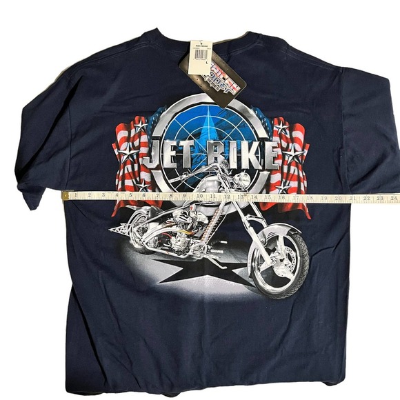 American Chopper Navy Jet Bike Mad Engine Tee Shirt LG NWT - Picture 6 of 7